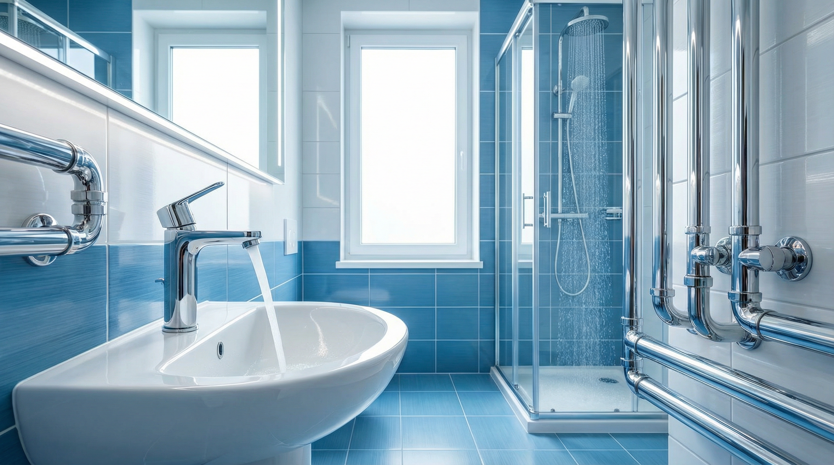 깨끗한 배관과 욕실